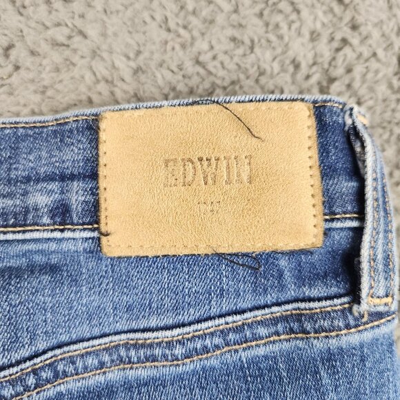 Edwin Bree Jeans Women's Size 26 Deja Blue Classic Straight Leg Mid Rise Ankle - Picture 11 of 12